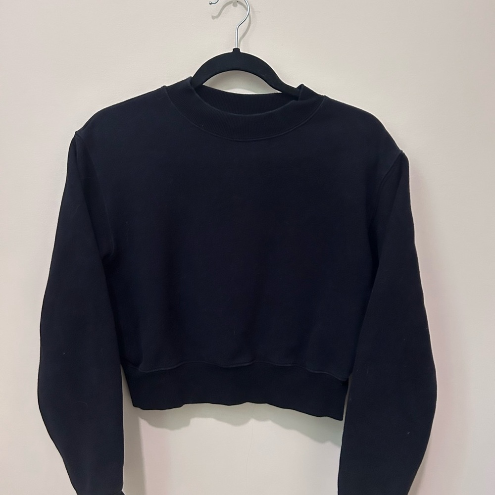 TNA Black Cropped Boxy Sweatshirt